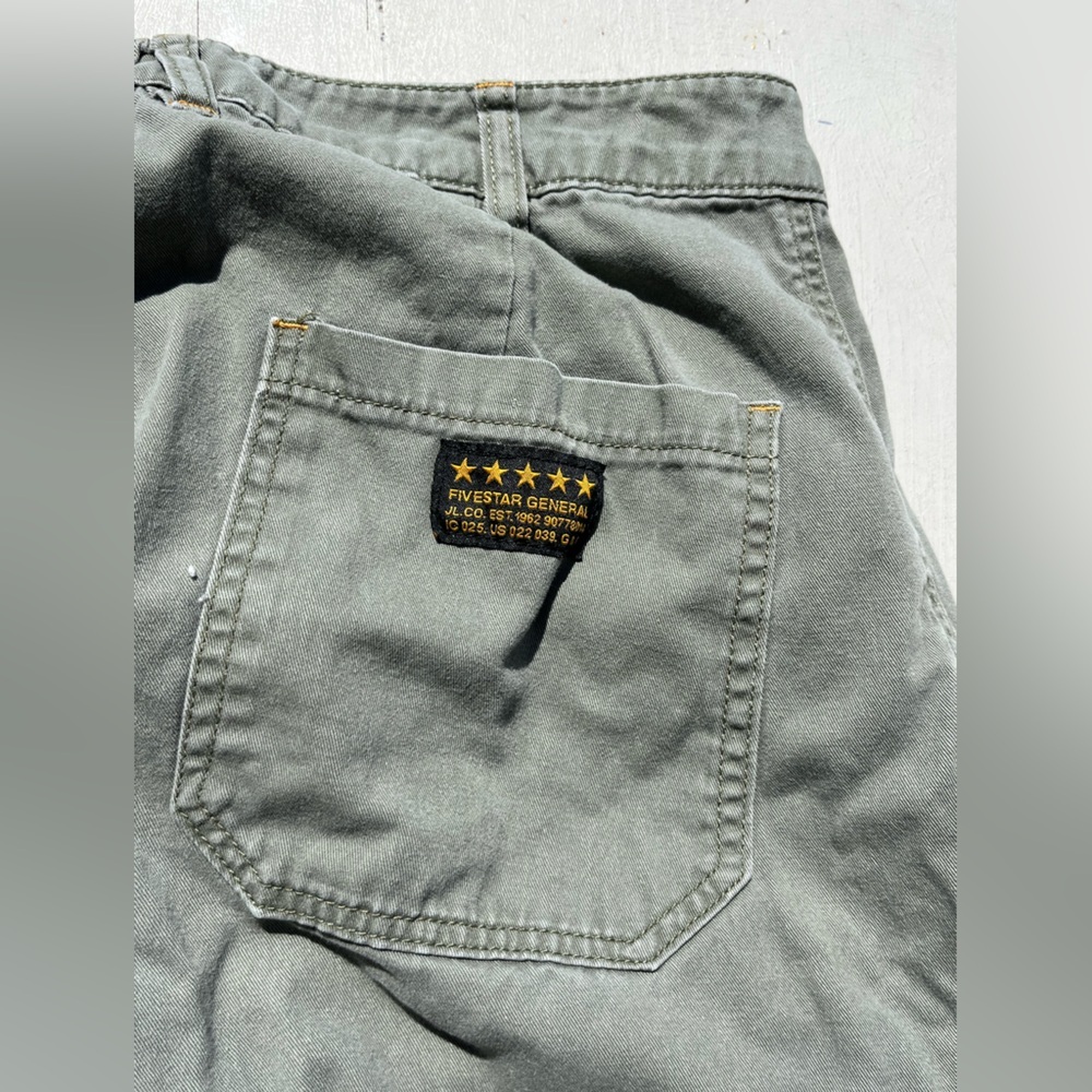Women's Five‎ Star General Pants Green Cargo 26 Retro Hippie Cargo Military BOHO